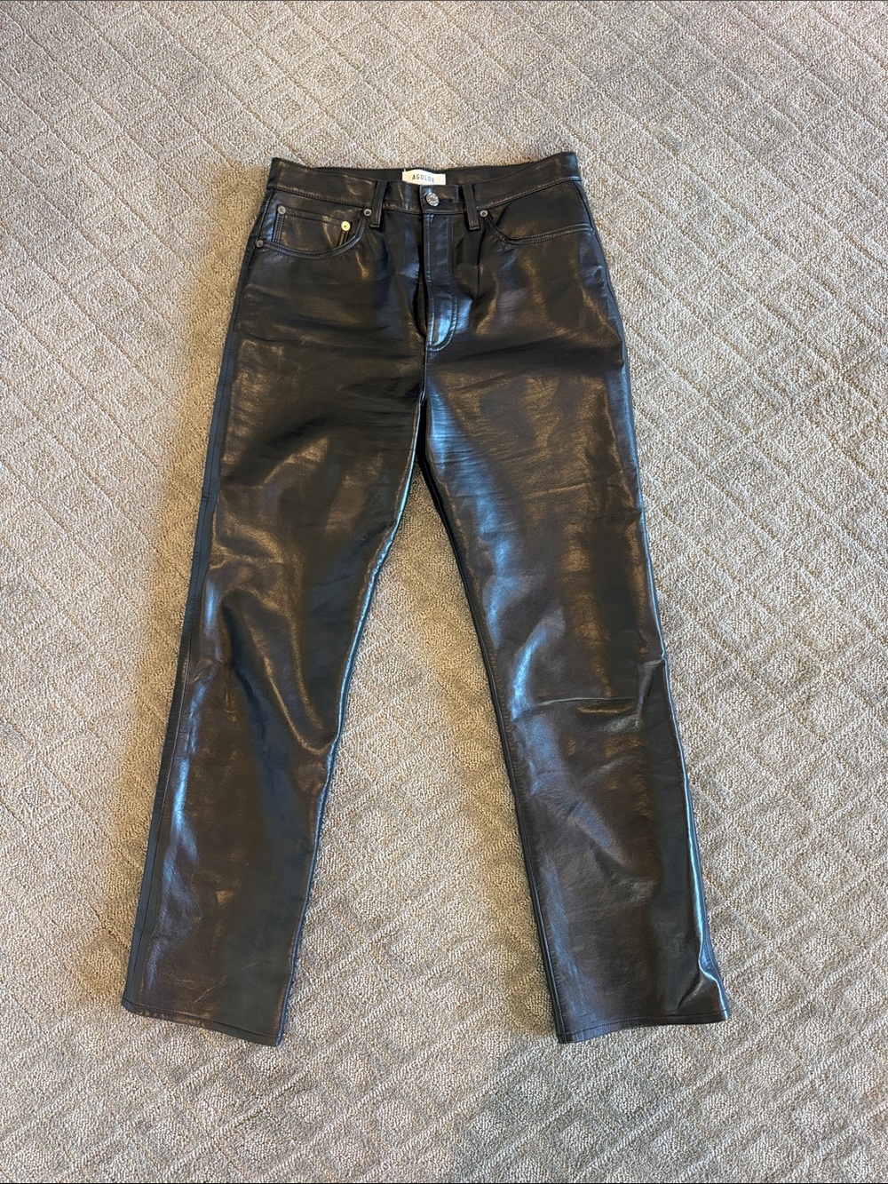 Black Women’s Faux Leather Jeans